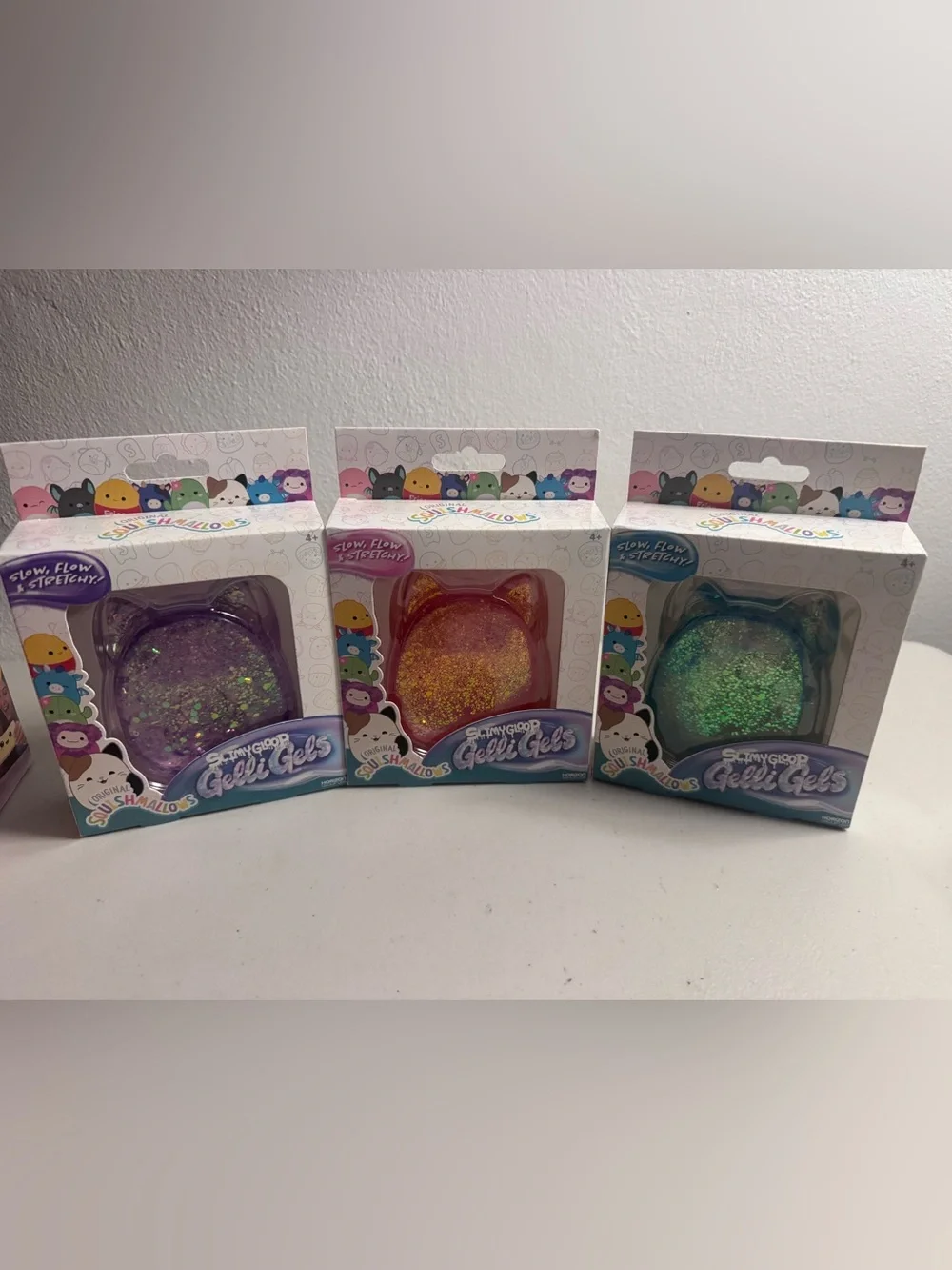 Squishmallows Glitter Gelli Gels - Purple, Pink, Green Set
